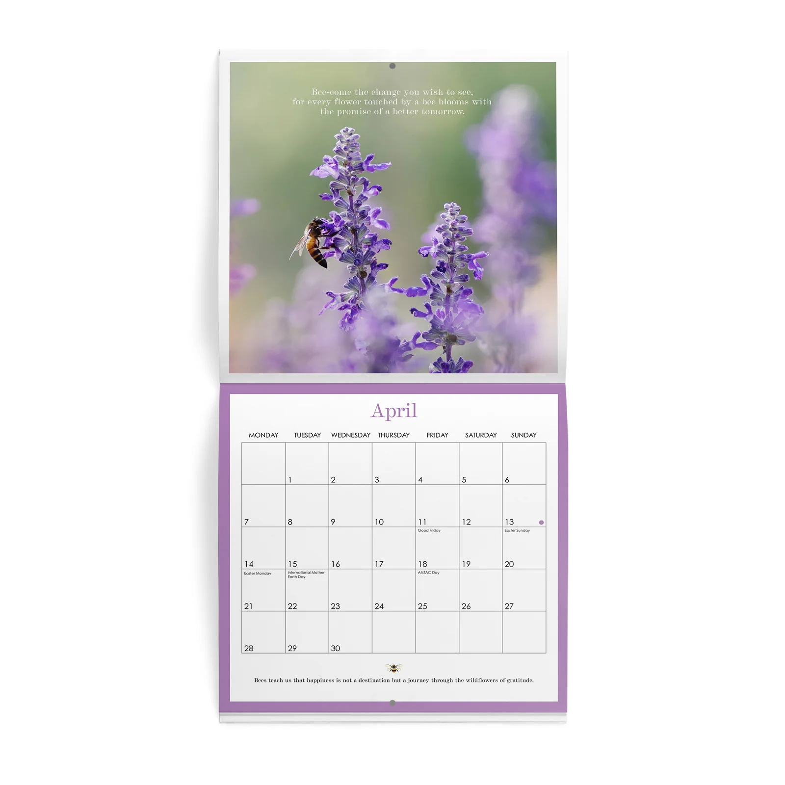 Affirmations 2025 Bee Wall Calendar - Image 3