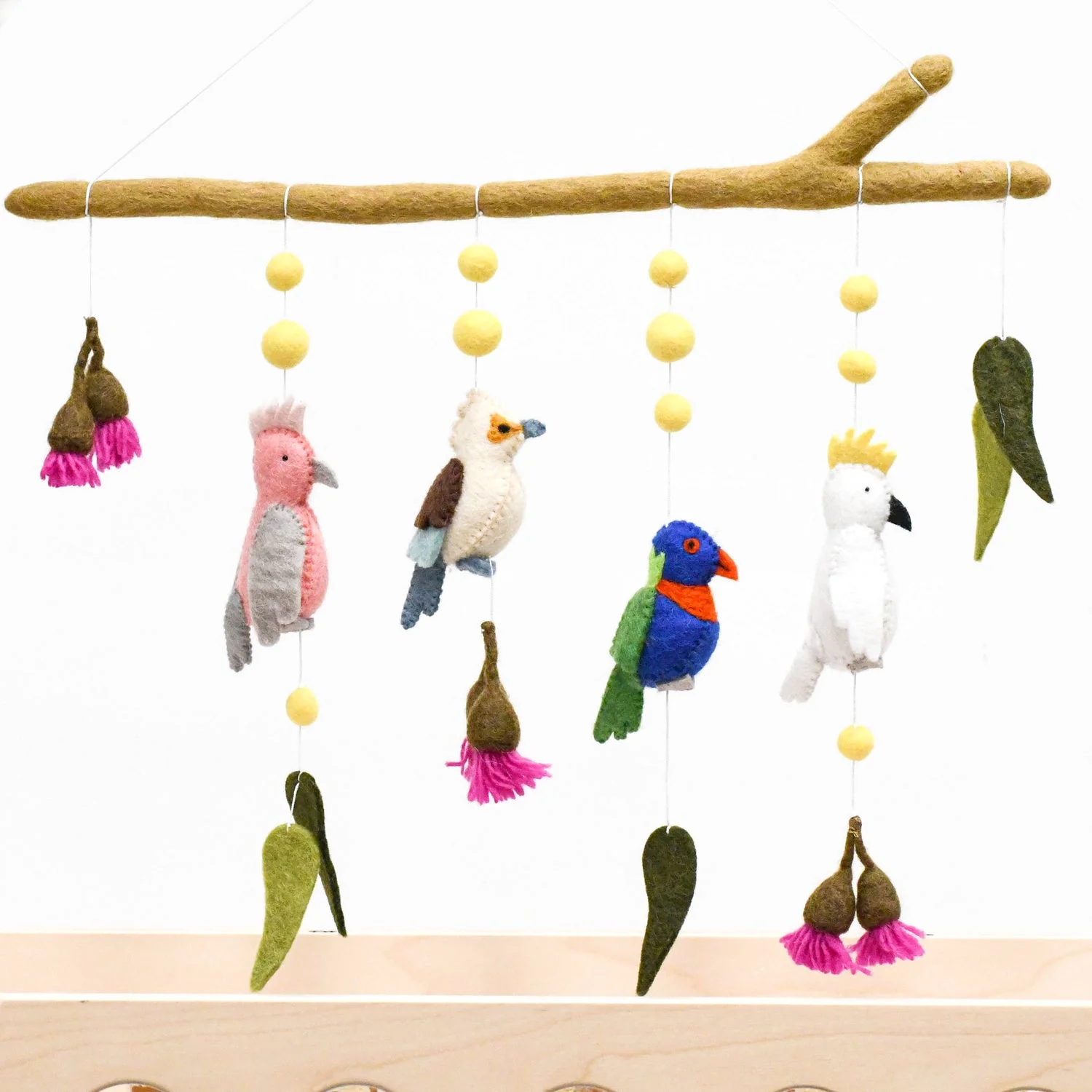 Tara Treasures - BABY NURSERY MOBILE HANGING - AUSTRALIAN BIRDS - COCKATOO, LORIKEET, GALAH AND KOOKABURRA - Image 2