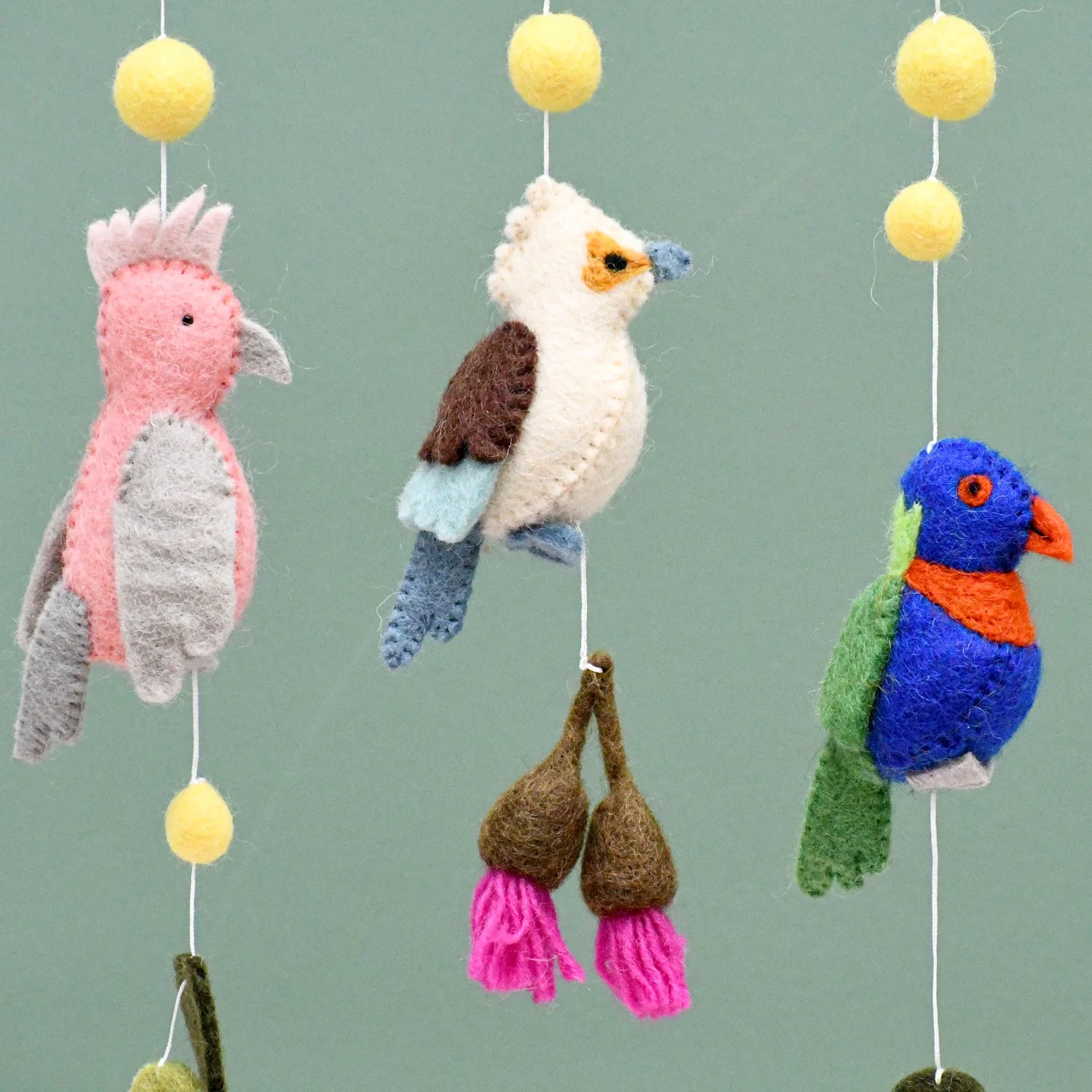 Tara Treasures - BABY NURSERY MOBILE HANGING - AUSTRALIAN BIRDS - COCKATOO, LORIKEET, GALAH AND KOOKABURRA - Image 3