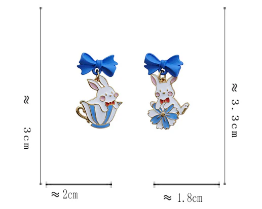 Luninana Earrings - Tea Time Bunny Earrings YBY040 - Image 2