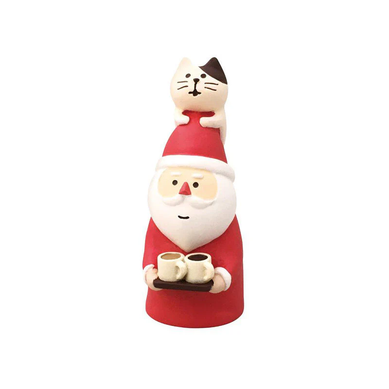 Decole Concombre Figurine - Christmas Party - Cat on Santa