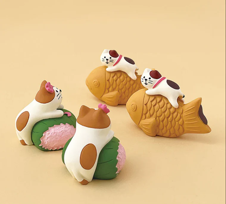 Decole Concombre Figurine - Sakura Viewing Party - Taiyaki Cat - Image 2