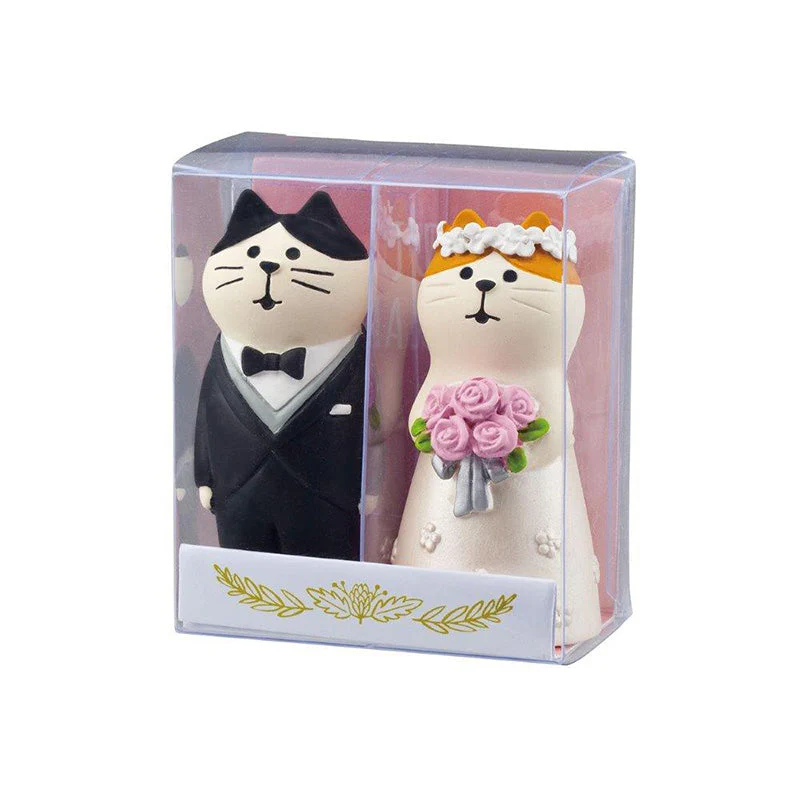 Decole Concombre Figurine - Wedding - Western-style Cat Pair set - Image 2