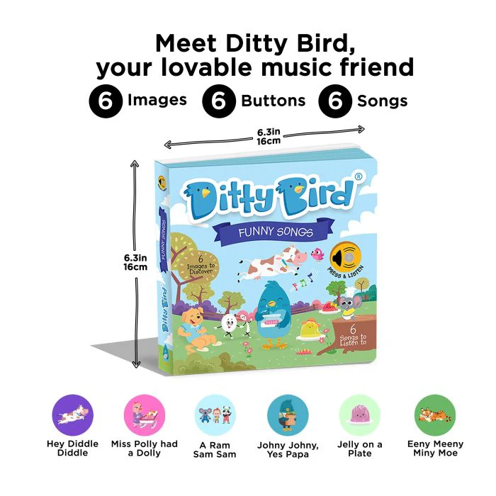 Ditty Bird Funny Songs Multi-Coloured 16x2x16cm - Image 2