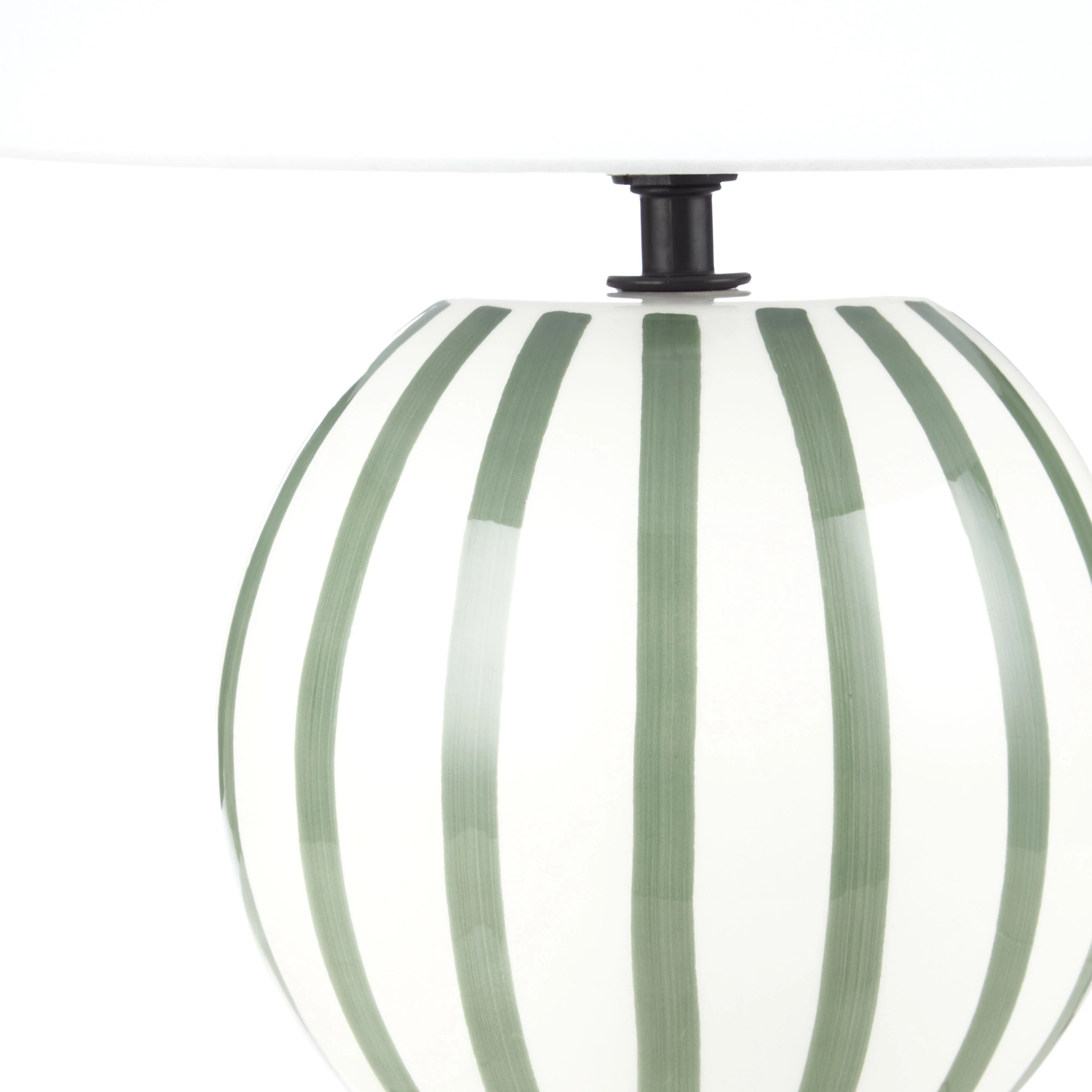Emporium Arya Stripe Ceramic Table Lamp Green 25x25x28cm - Image 3