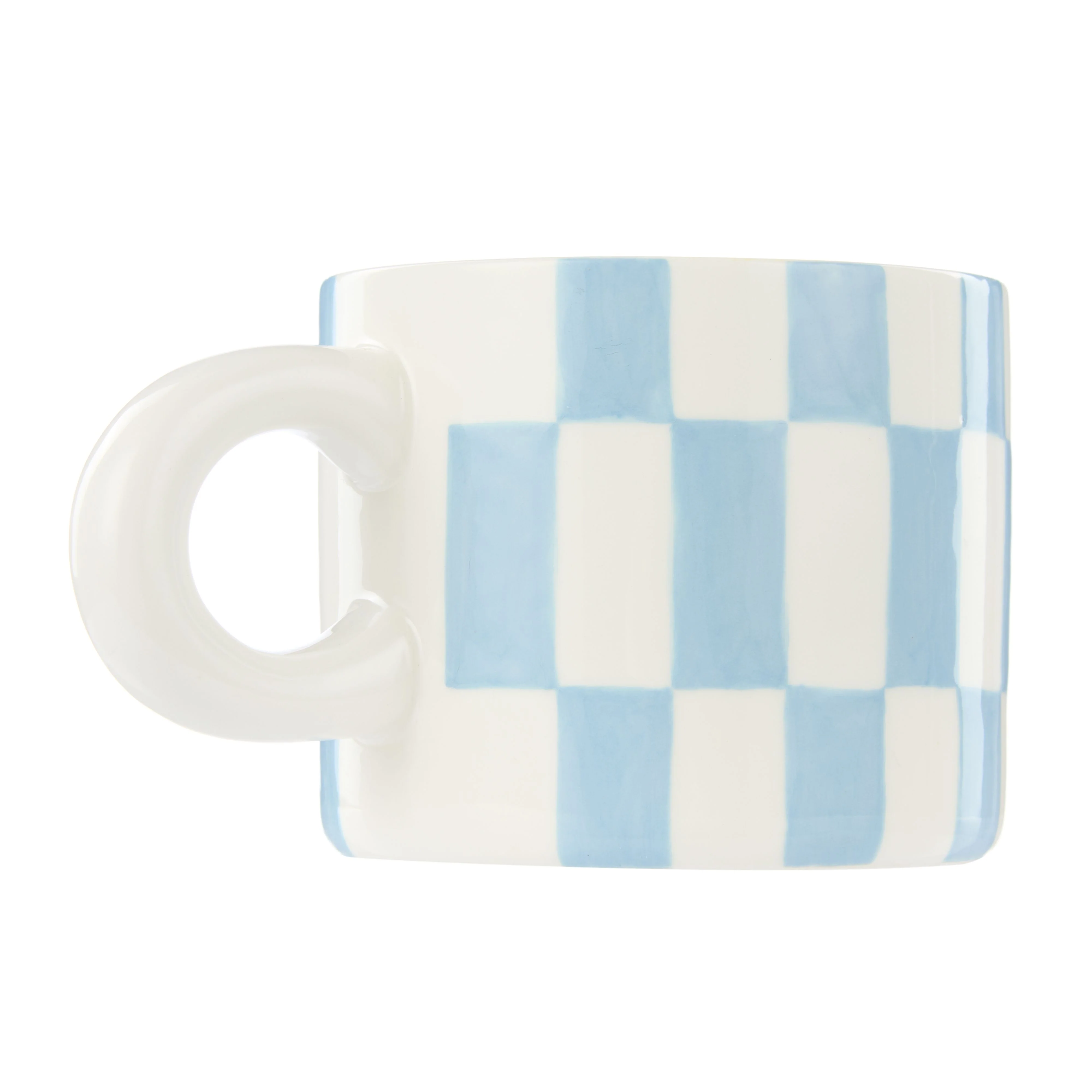 Emporium Check Mug & Plate Set Blue & Orange - Image 3