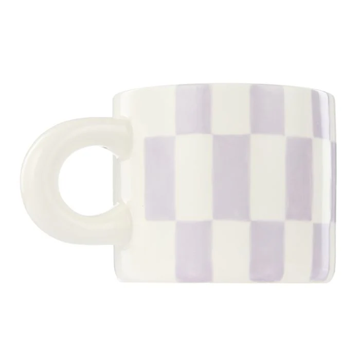 Emporium Check Mug & Plate Set Lilac & Navy - Image 3
