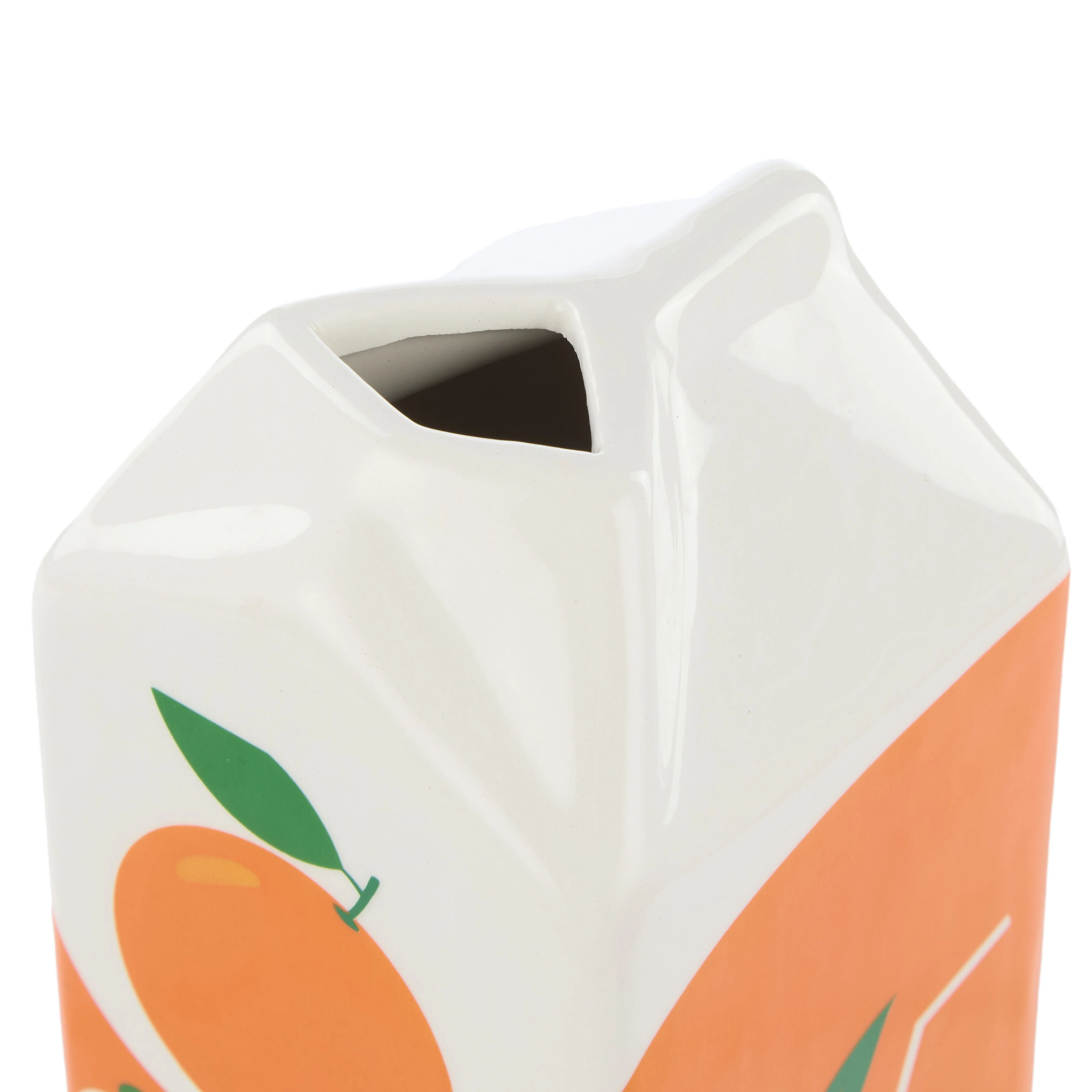 Emporium Lewis Ceramic Carton Vessel Orange 14cm - Image 3