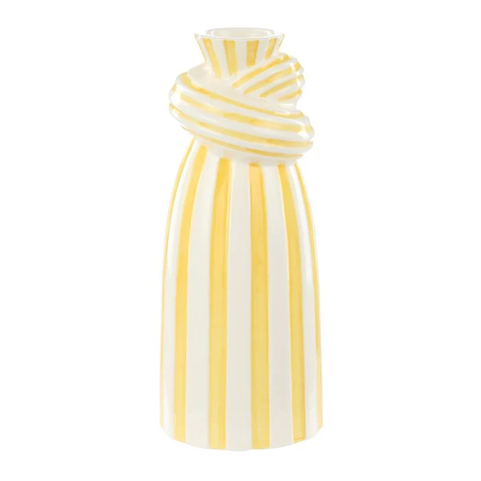 Emporium Lulu Collection Twist Stripe Vase Yellow