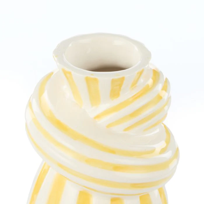Emporium Lulu Collection Twist Stripe Vase Yellow - Image 2