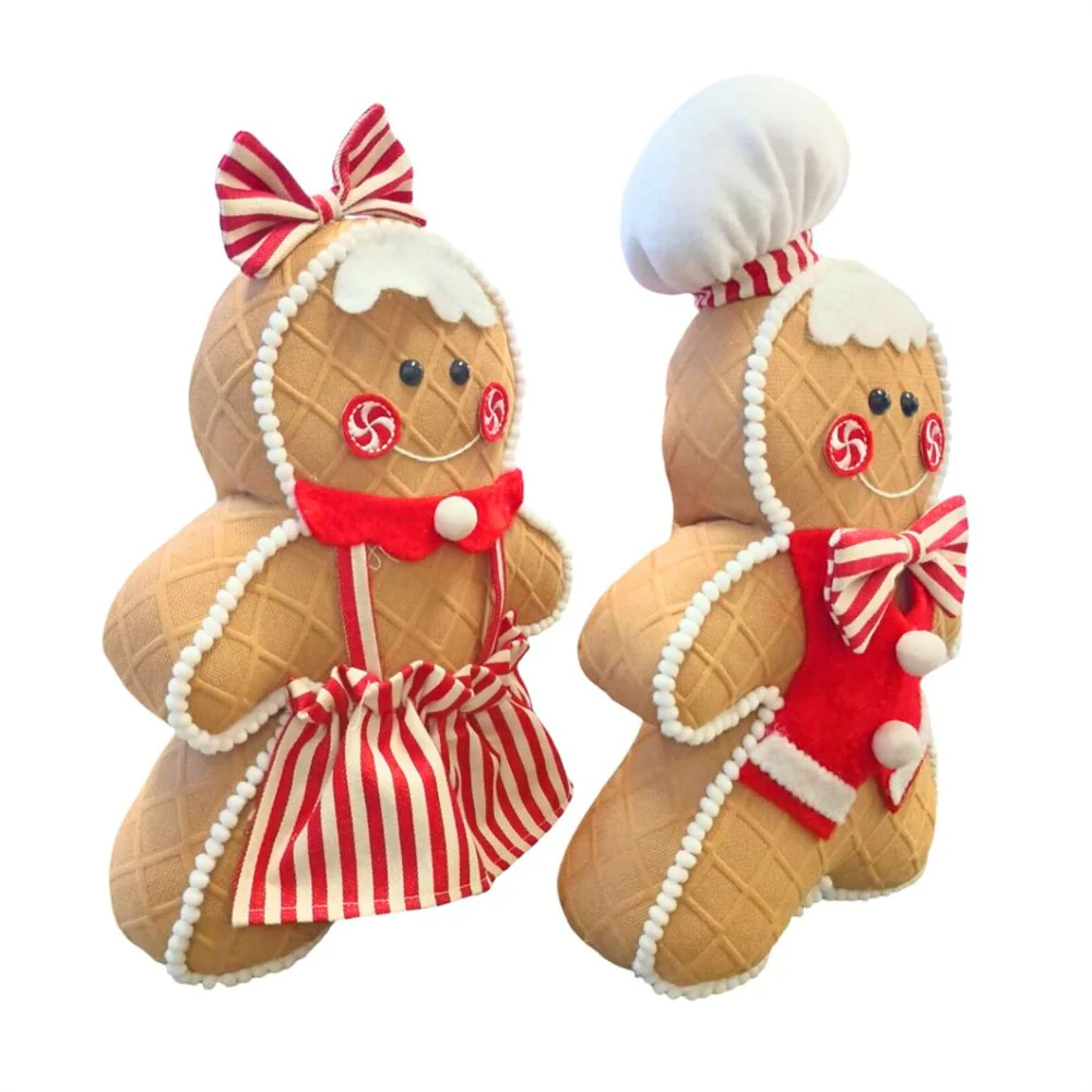Fabric Boy & Girl Gingerbread Décor 23x10x37cm - Image 2