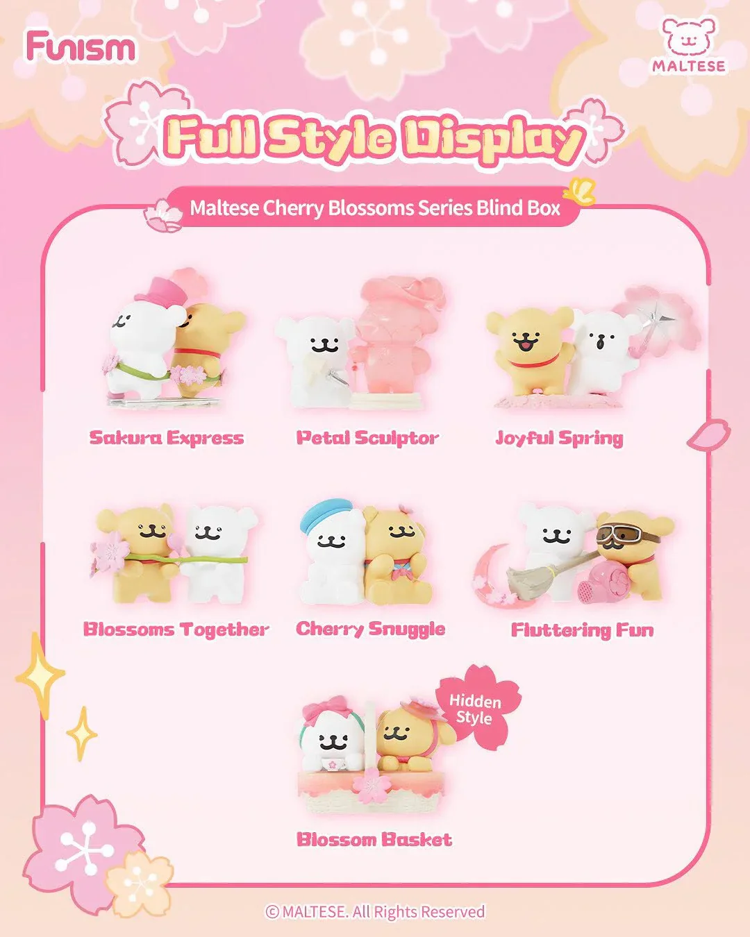 Funism Maltese Cherry Blossoms Series - Blind Box Figurines - Image 2