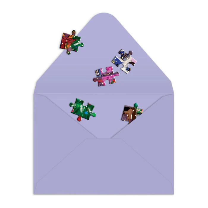Galison Joy Laforme Christmas Square Greeting Card Puzzle Multi-Coloured 18.7x13.5x0.5cm - Image 4