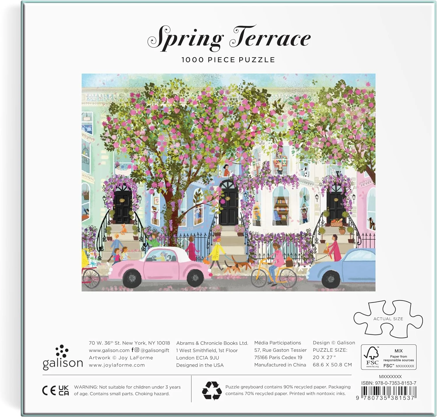 Galison Joy Laforme Spring Terrace 1000pc Puzzle Multi-Coloured 20.3x20.3x6.4cm - Image 3