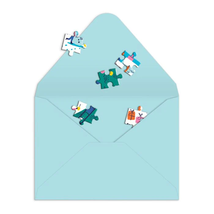 Galison Merry & Bright Greeting Card Puzzle Multi-Coloured 18.7x13.5x0.5cm - Image 4