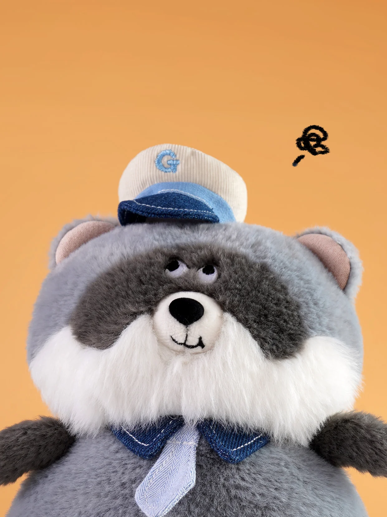 Glee Beanx – Chubby Series Plush - Officer Nimo the Raccoon 22cm - Image 4
