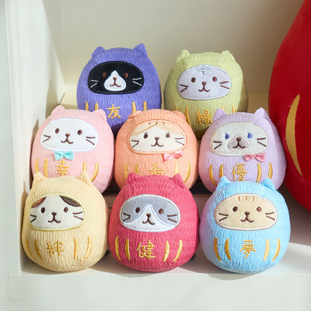 Hapins Fuku Fuku Nyanko (Light Purple) - Blessing Tumbler Doll Chestnut Cat - Image 2