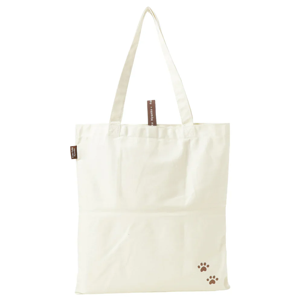 Hapins Canvas Tote White Bag Calico Cat - Image 2