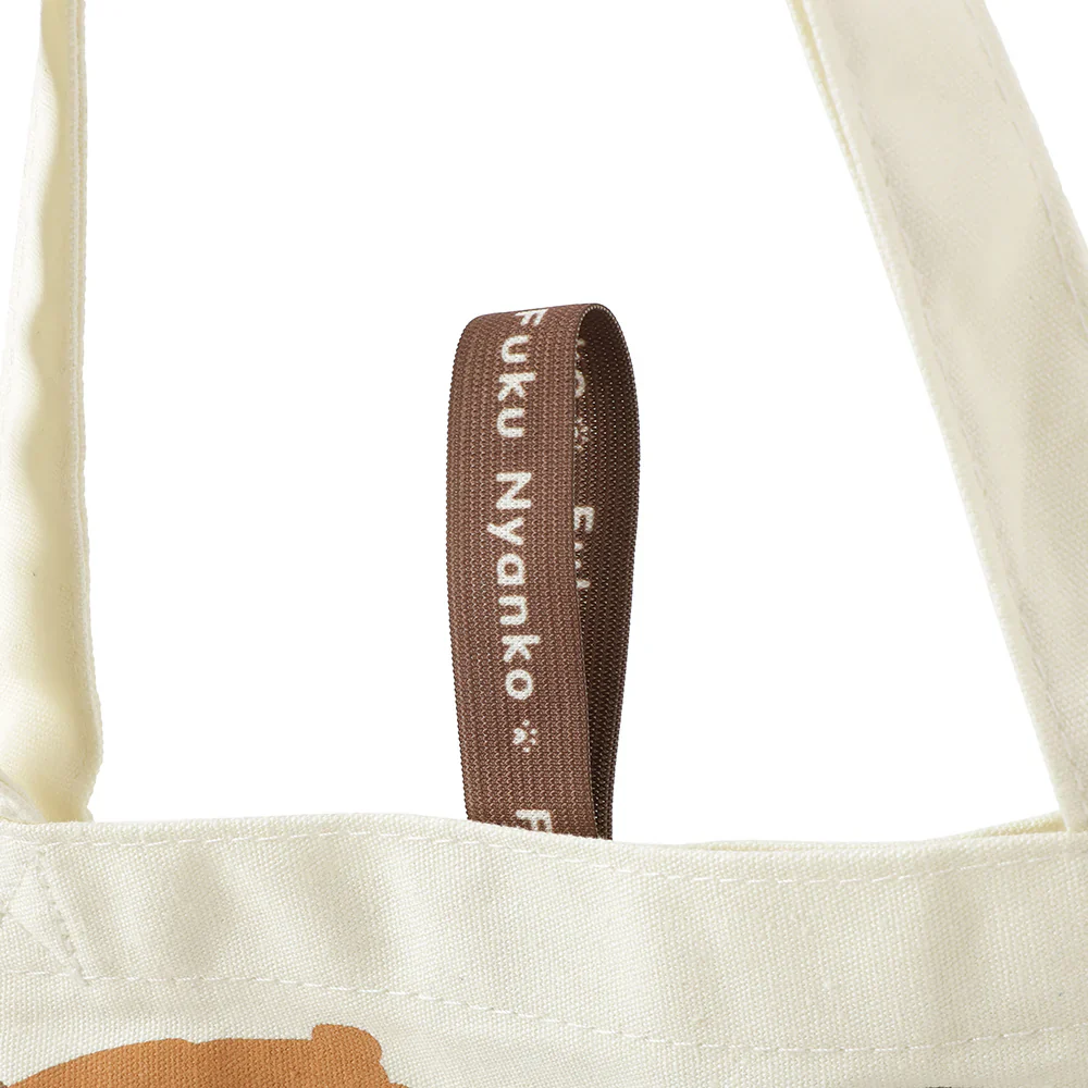 Hapins Canvas Tote White Bag Calico Cat - Image 5