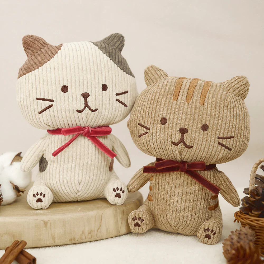Hapins Corduroy Plush Calio Cat - Image 6