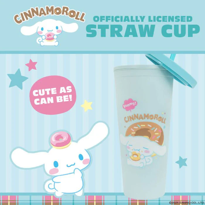 Hello Kitty and Friends Cinnamoroll Cup with Straw 28cm - Image 2