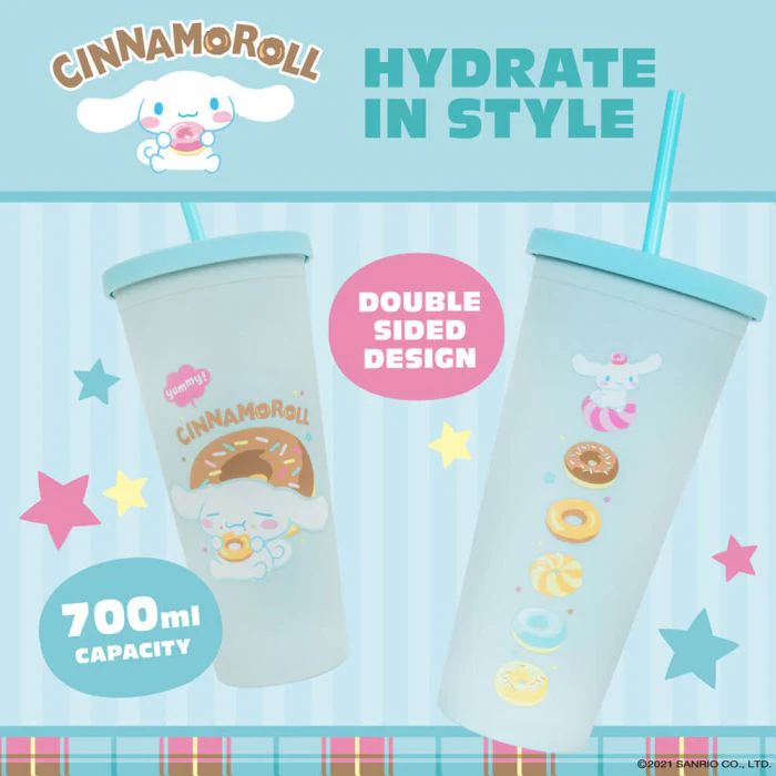 Hello Kitty and Friends Cinnamoroll Cup with Straw 28cm - Image 4