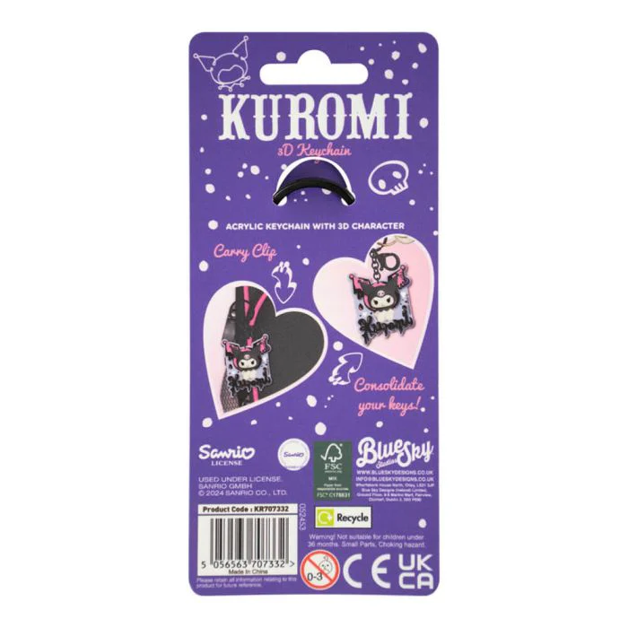Hello Kitty and Friends Kuromi Character Keyring 10cm - Image 2