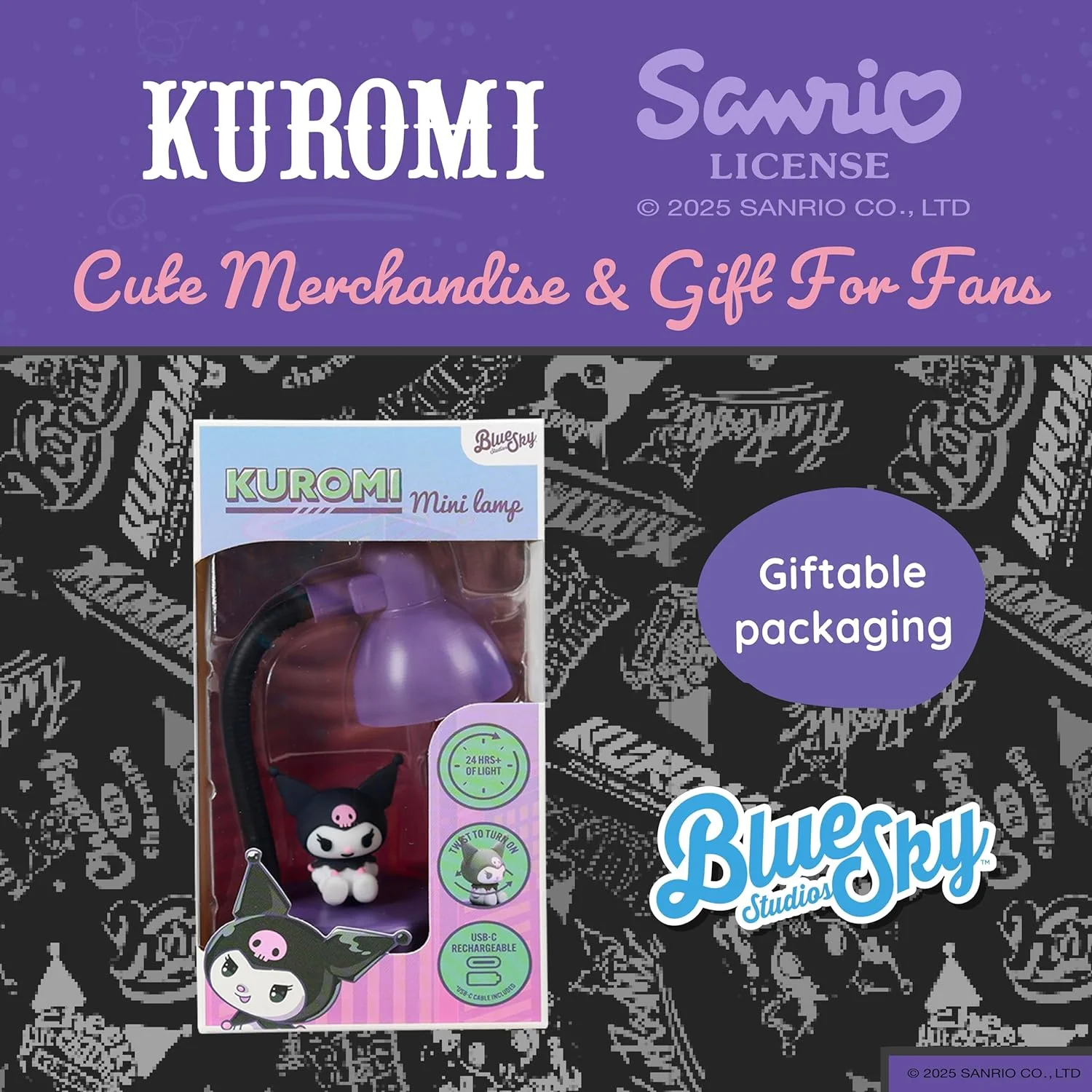Hello Kitty and Friends Kuromi Mini Lamp - USB C - Image 6