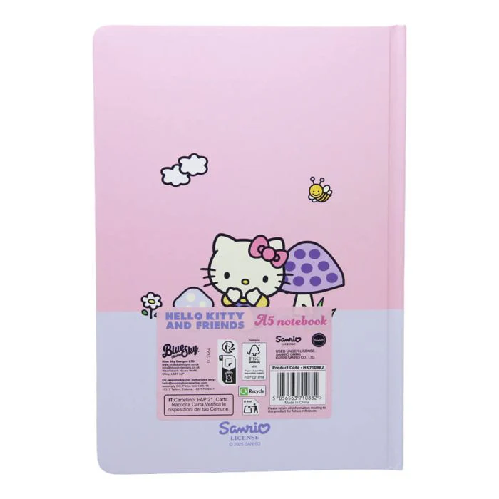 Hello Kitty & Friends Mushroom A5 Casebound Notebook - Image 5