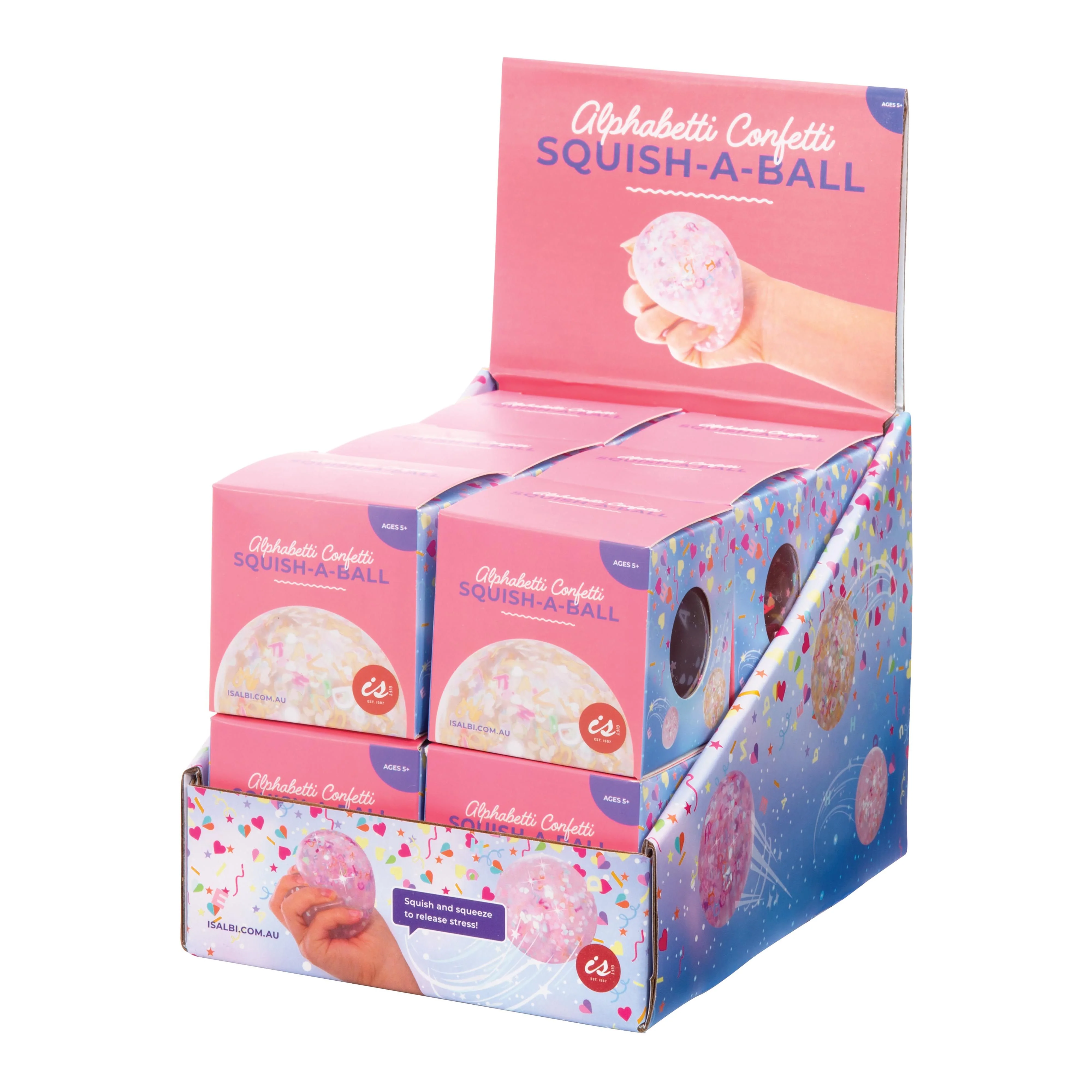 IsGift Alphabetti Confetti Squish-A-Ball Assorted 7cm - Image 2