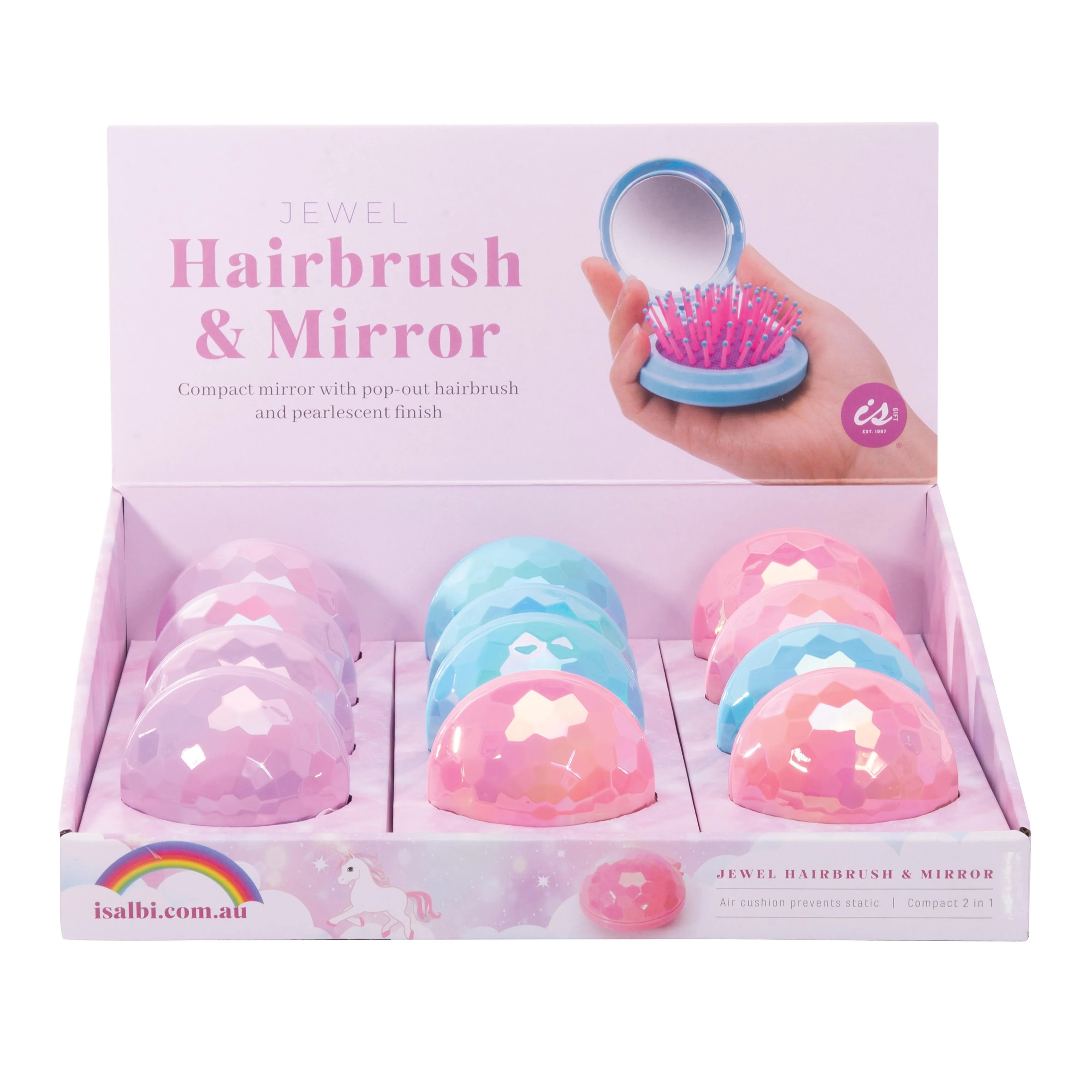 Compact Hairbrush/Mirror Jewel