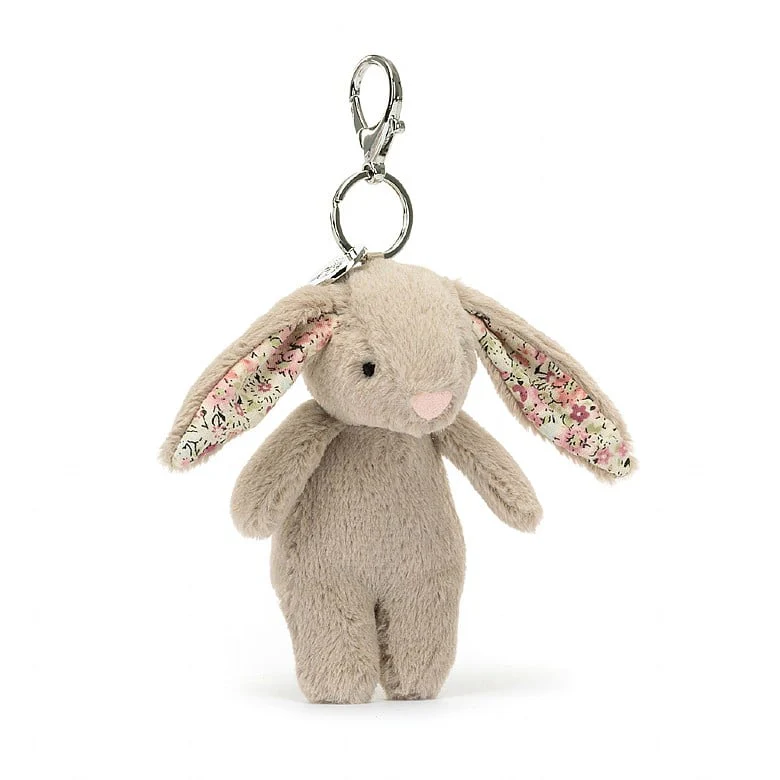 Jellycat Bag Charm Bashful Bunny Blossom Beige 17cm - Image 3