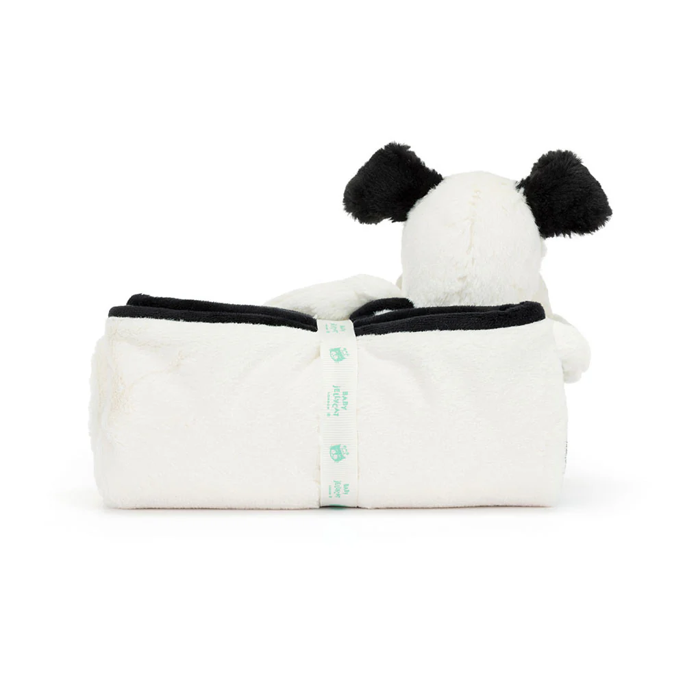 Jellycat Blankie Bashful Black & Cream Puppy 56cm - Image 3