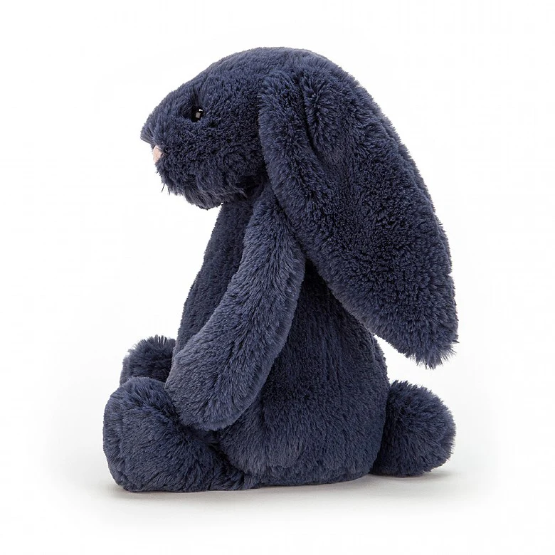 Jellycat Bashful Bunny Navy Little (Small) 18cm - Image 2