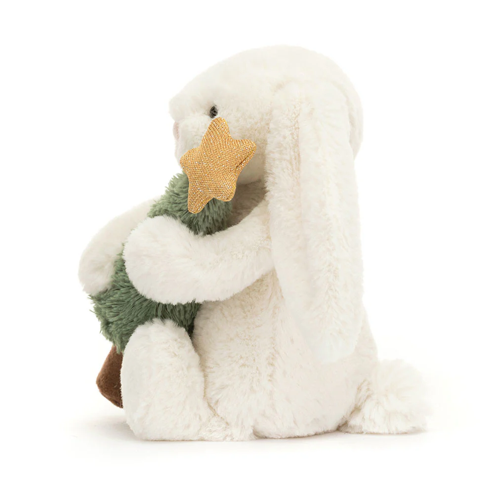 Jellycat Bashful Bunny with Christmas Tree 18cm - Image 2