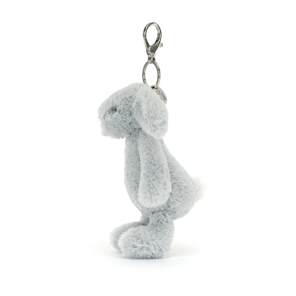 Jellycat Bag Charm Bashful Silver Bunny 18cm - Image 2
