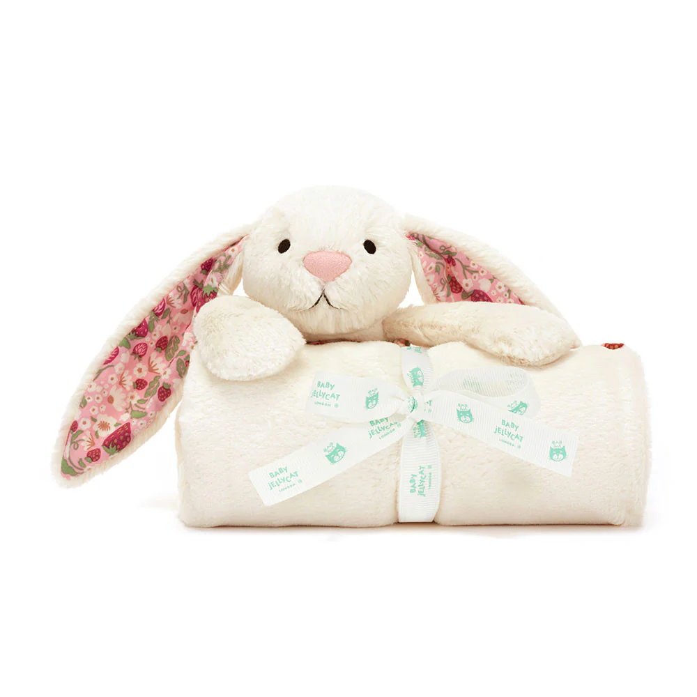 Jellycat Blossom Cream Bunny 'Berry' Blankie - Image 4