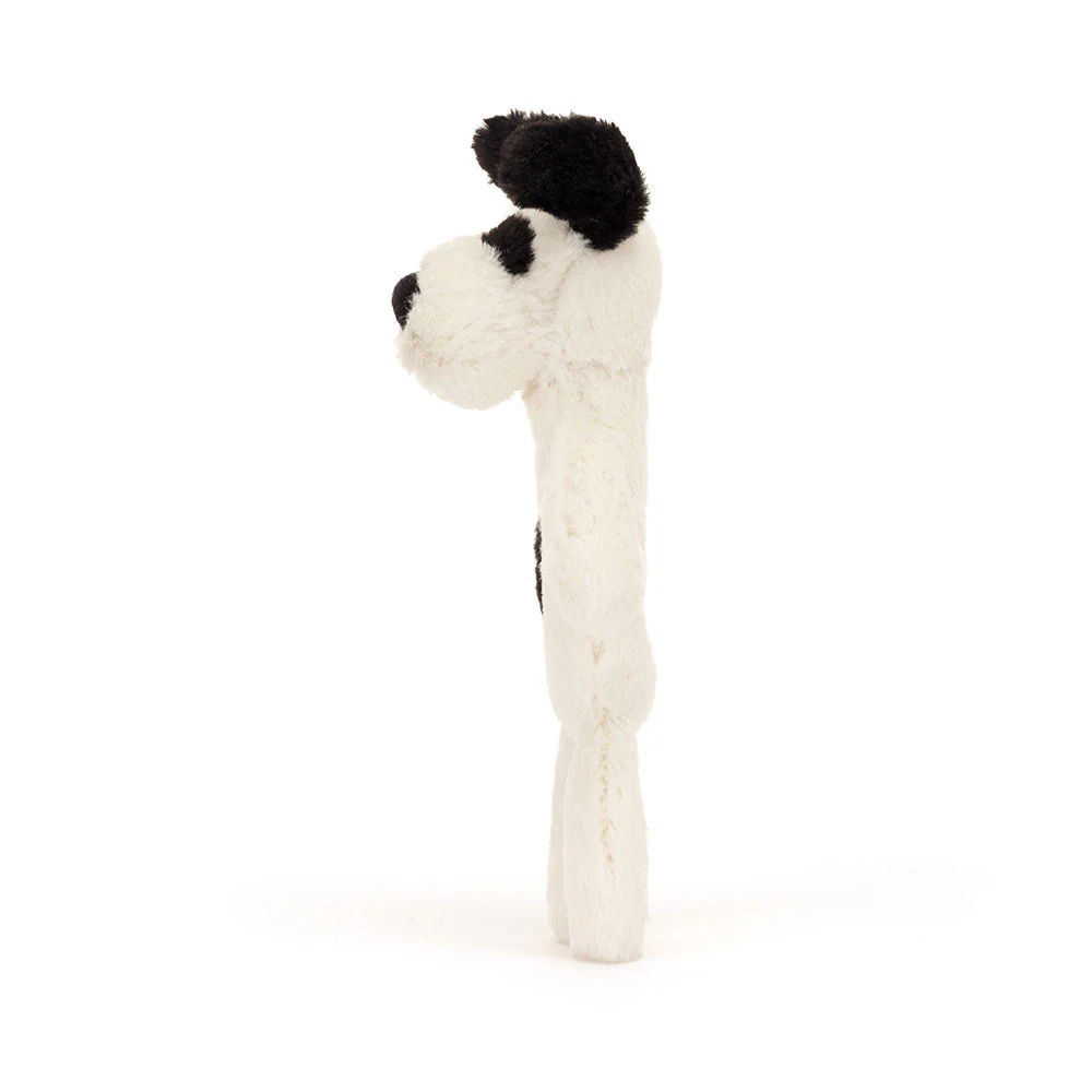 Jellycat Ring Rattle Bashful Black & Cream Puppy 18cm - Image 2