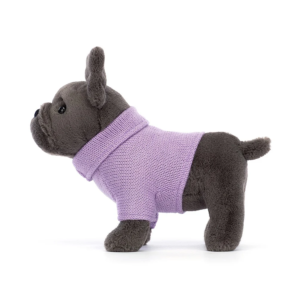 Jellycat Sweater French Bulldog Purple 19cm - Image 2