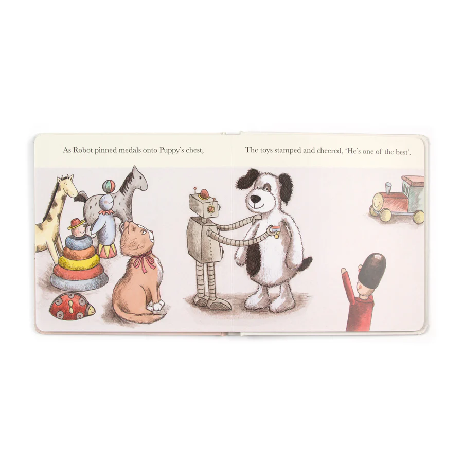 Jellycat Book The Scruffy Puppy (Bashful Black & Cream Puppy) 18cm - Image 4