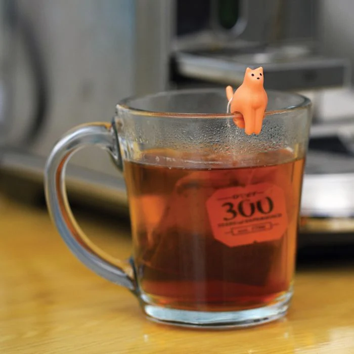 Kikkerland Cat Tea Bag Holders 4pcs Set Multi-Coloured 1.7x3.5x3cm - Image 3
