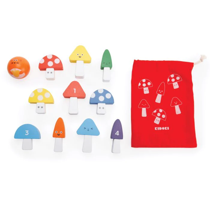 Kikkerland It's a Strike Mini Mushroom Bowling Multi-Coloured 15x5x11cm - Image 3