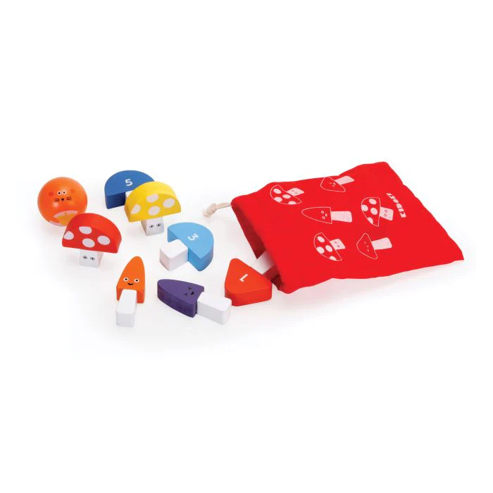 Kikkerland It's a Strike Mini Mushroom Bowling Multi-Coloured 15x5x11cm - Image 4