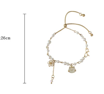 Luninana Bracelet - White Pearl Cat with Ribbon Bracelet YBY019 - Image 2