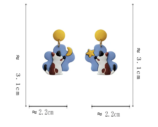 Luninana Clip-on Earrings - A Night With Calico Cat Earrings YBY089 - Image 2