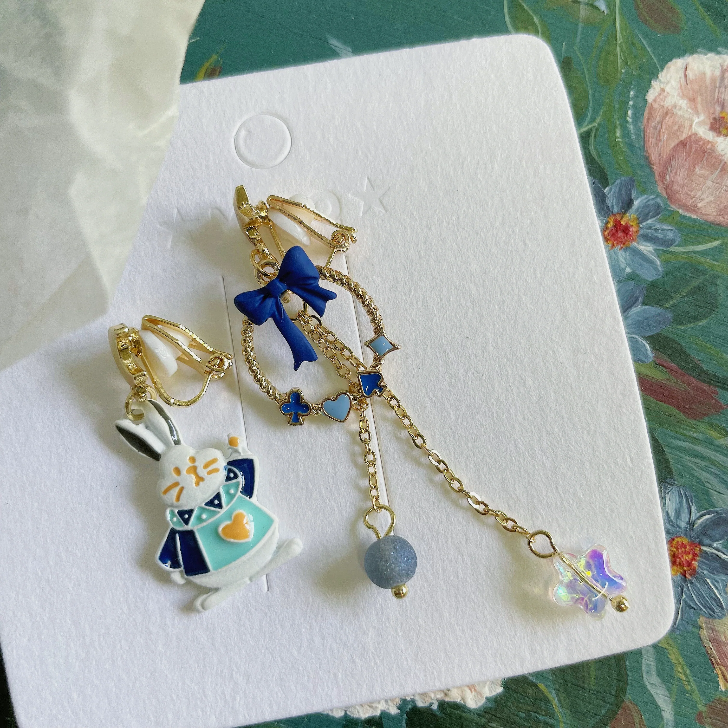 Luninana Clip-on Earrings - Bunny Jack of Heart YBY052 - Image 5