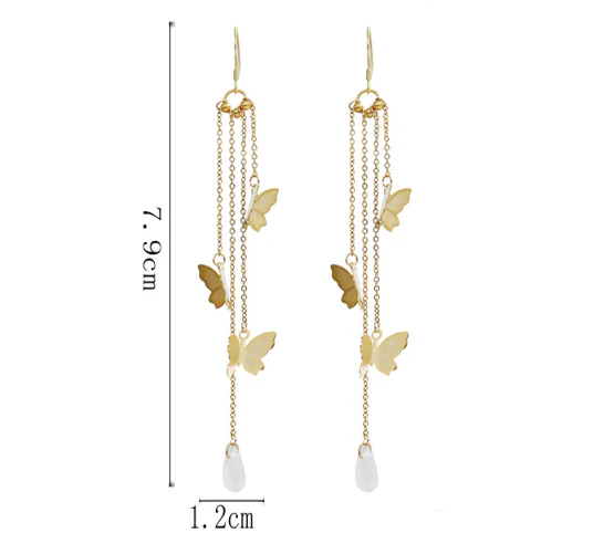 Luninana Clip-on Earrings - Golden Butterflies YBY005 - Image 2