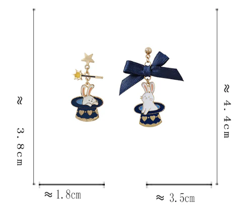 Luninana Clip-on Earrings - Magic Bunny Ribbon Earrings YBY025 - Image 3