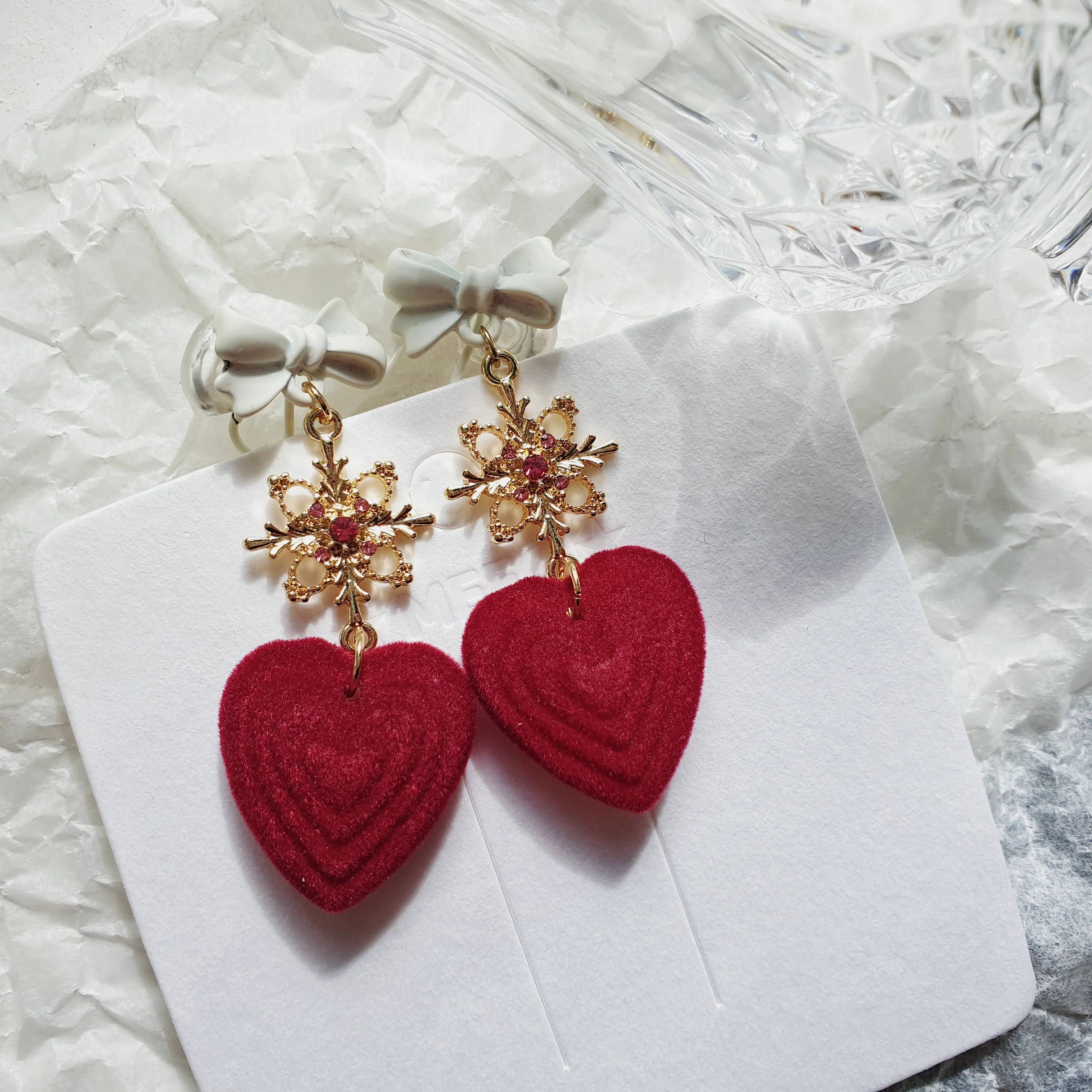 Luninana Clip-on Earrings - Majestic Red Heart Earrings LL011 - Image 5