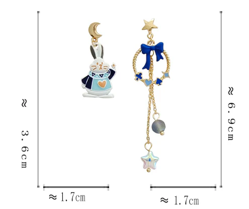 Luninana Earrings - Bunny Jack of Hearts Earrings YBY051 - Image 4